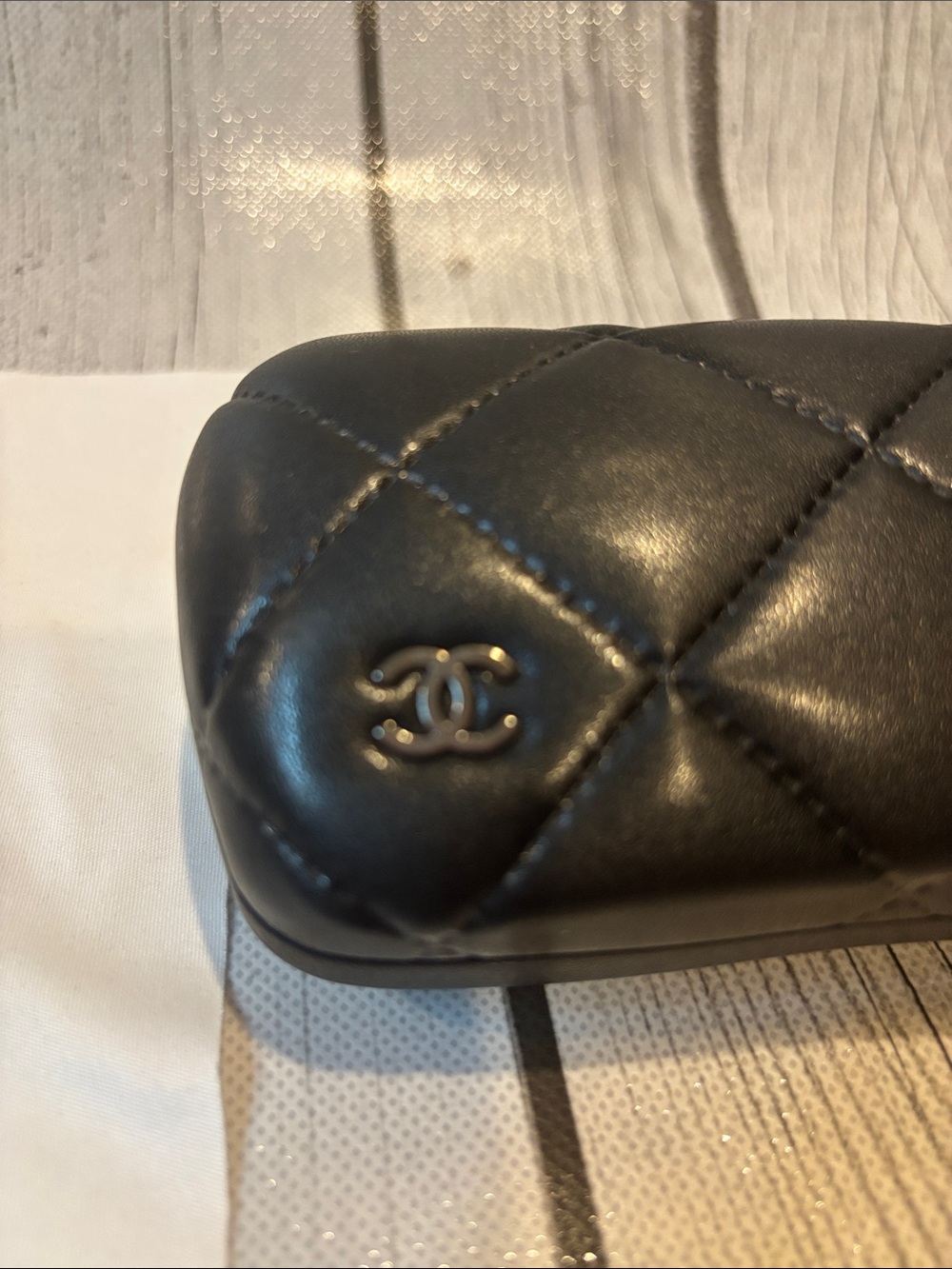 CHANEL Black Quilted Leather Glasses Case - Picture 11 of 11